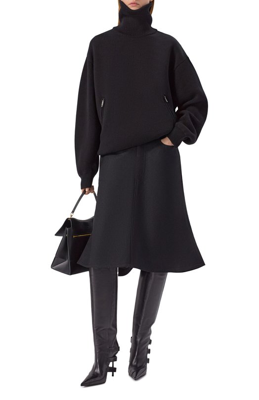 Хлопковый свитер Balenciaga 848840/T3421 Чёрный  848840/T3421 Фото 2