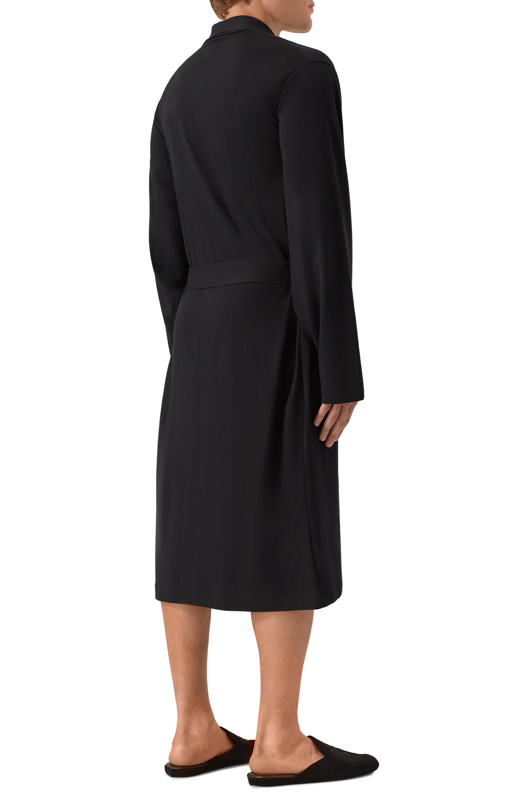 Хлопковый халат BOSS черного цвета по цене 17950 руб., арт. 50545943, фото 4 Хлопковый халат BOSS, арт. 50545943, фото 4