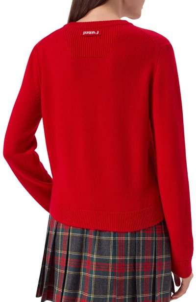 Кардиган из шерсти и кашемира JUUN.J красного цвета по цене 59400 руб., арт. JW5X5AW03, фото 4 Кардиган из шерсти и кашемира JUUN.J, арт. JW5X5AW03, фото 4