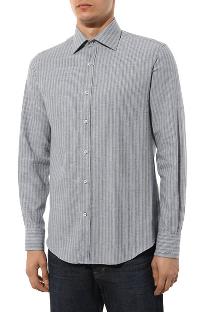 Рубашка из хлопка и льна PAUL&SHARK, арт. 14313101CF, фото 3