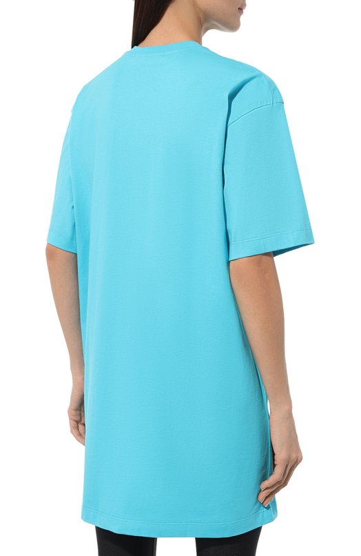 Хлопковое платье MSGM 3641MDA510/247002 Голубой  3641MDA510/247002 Фото 4