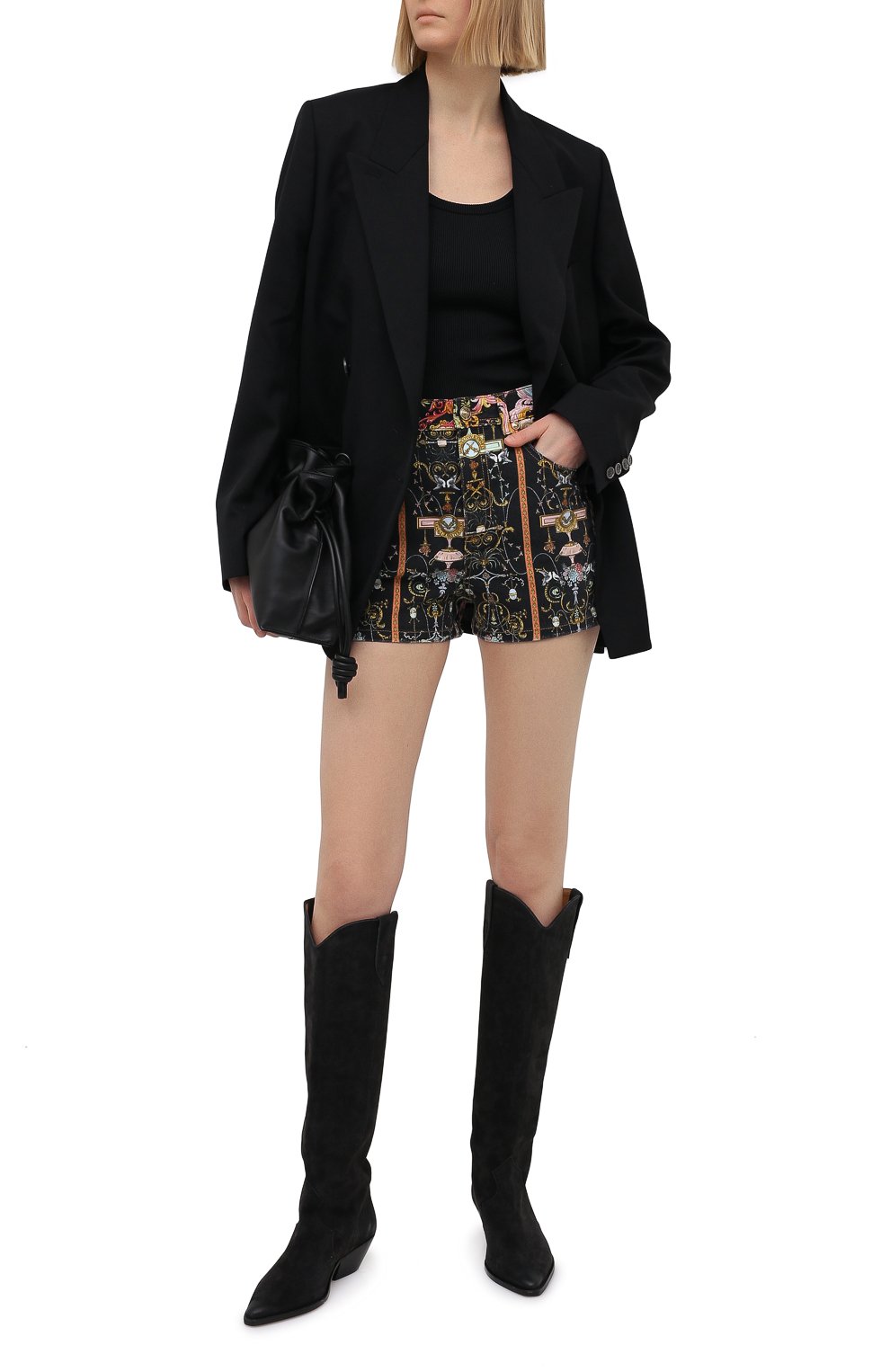 Топ VERSACE JEANS COUTURE черного цвета по цене 22650 руб., арт. D3HWA651-WDP621/10615, фото 2 Топ VERSACE JEANS COUTURE, арт. D3HWA651-WDP621/10615, фото 2