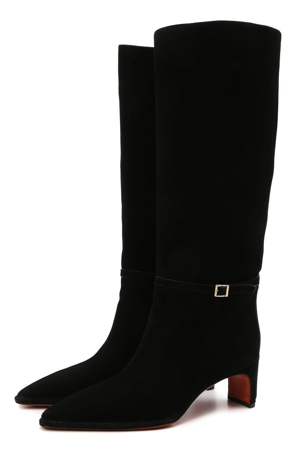 Замшевые сапоги SANTONI черного цвета по цене 156000 руб., арт. WSFN59307HA2NMRVN01, фото 1 Замшевые сапоги SANTONI, арт. WSFN59307HA2NMRVN01, фото 1