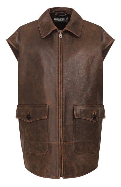 Женский кожаный жилет DOLCE & GABBANA, арт. F9U51L/HUL1H