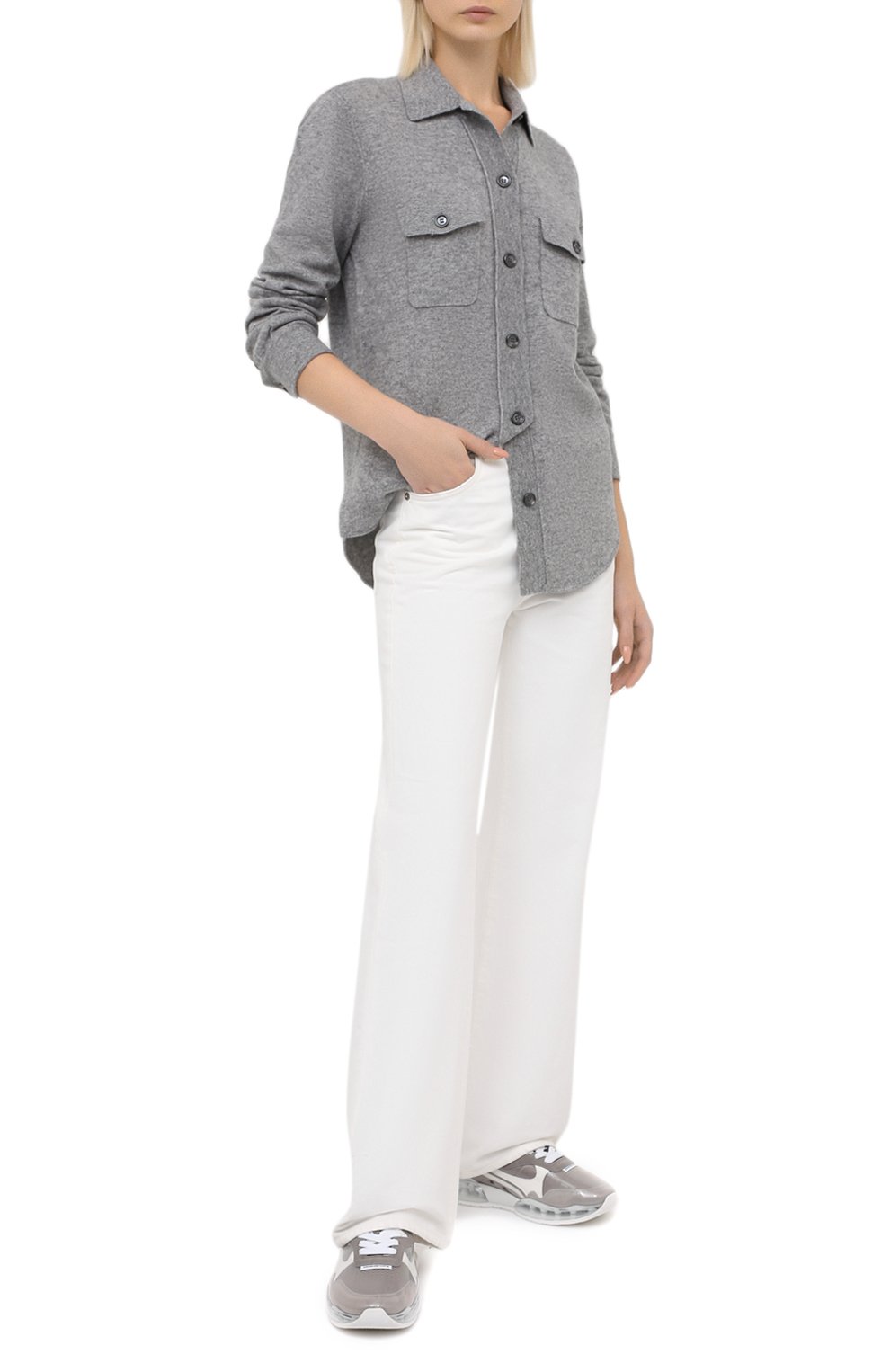 Кардиган из шерсти и кашемира ALLUDE серого цвета по цене 41850 руб., арт. 205/17034, фото 2 Кардиган из шерсти и кашемира ALLUDE, арт. 205/17034, фото 2