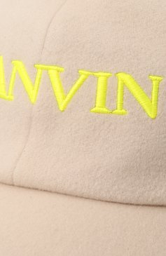 Женская бейсболка из шерсти и кашемира LANVIN кремвого цвета, арт. 6LBASE/U7120 | Фото 4 (Материал: Текстиль, Шерсть; Материал сплава: Проставлено; Нос: Не проставлено)