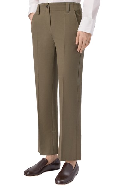 Хлопковые брюки BRUNELLO CUCINELLI хаки цвета по цене 174500 руб., арт. MA126P8854, фото 3 Хлопковые брюки BRUNELLO CUCINELLI, арт. MA126P8854, фото 3