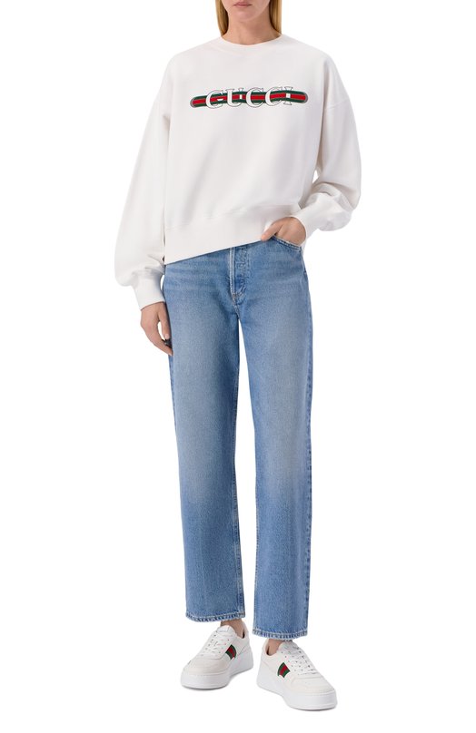 Кожаные кеды Gucci 848307/UPG40 Белый  848307/UPG40 Фото 3