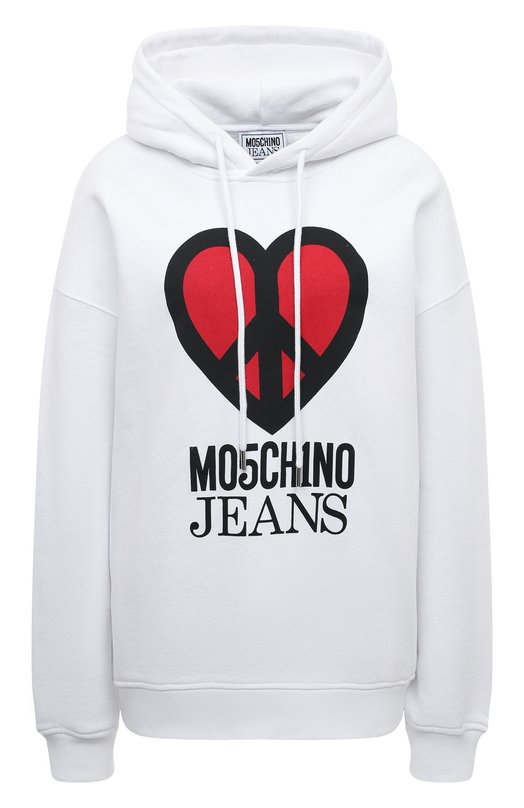 

Хлопковое худи M05CH1NO Jeans, Белый