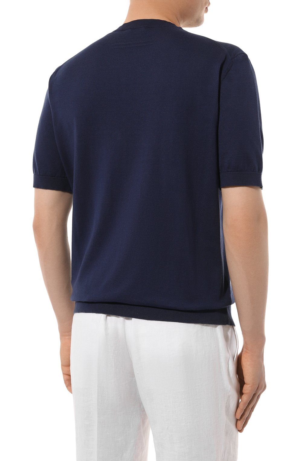 Хлопковый джемпер ZEGNA синего цвета по цене 83300 руб., арт. UDC90A7/C10, фото 4 Хлопковый джемпер ZEGNA, арт. UDC90A7/C10, фото 4