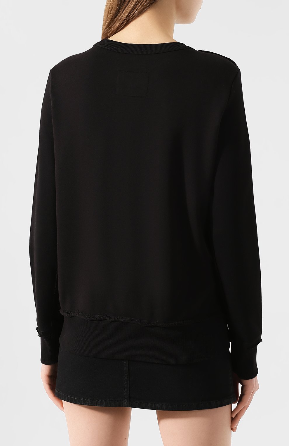 Хлопковый свитшот VERSACE JEANS COUTURE черного цвета по цене 25050 руб., арт. B6HVA73T-VDP309 36/30318, фото 4 Хлопковый свитшот VERSACE JEANS COUTURE, арт. B6HVA73T-VDP309 36/30318, фото 4
