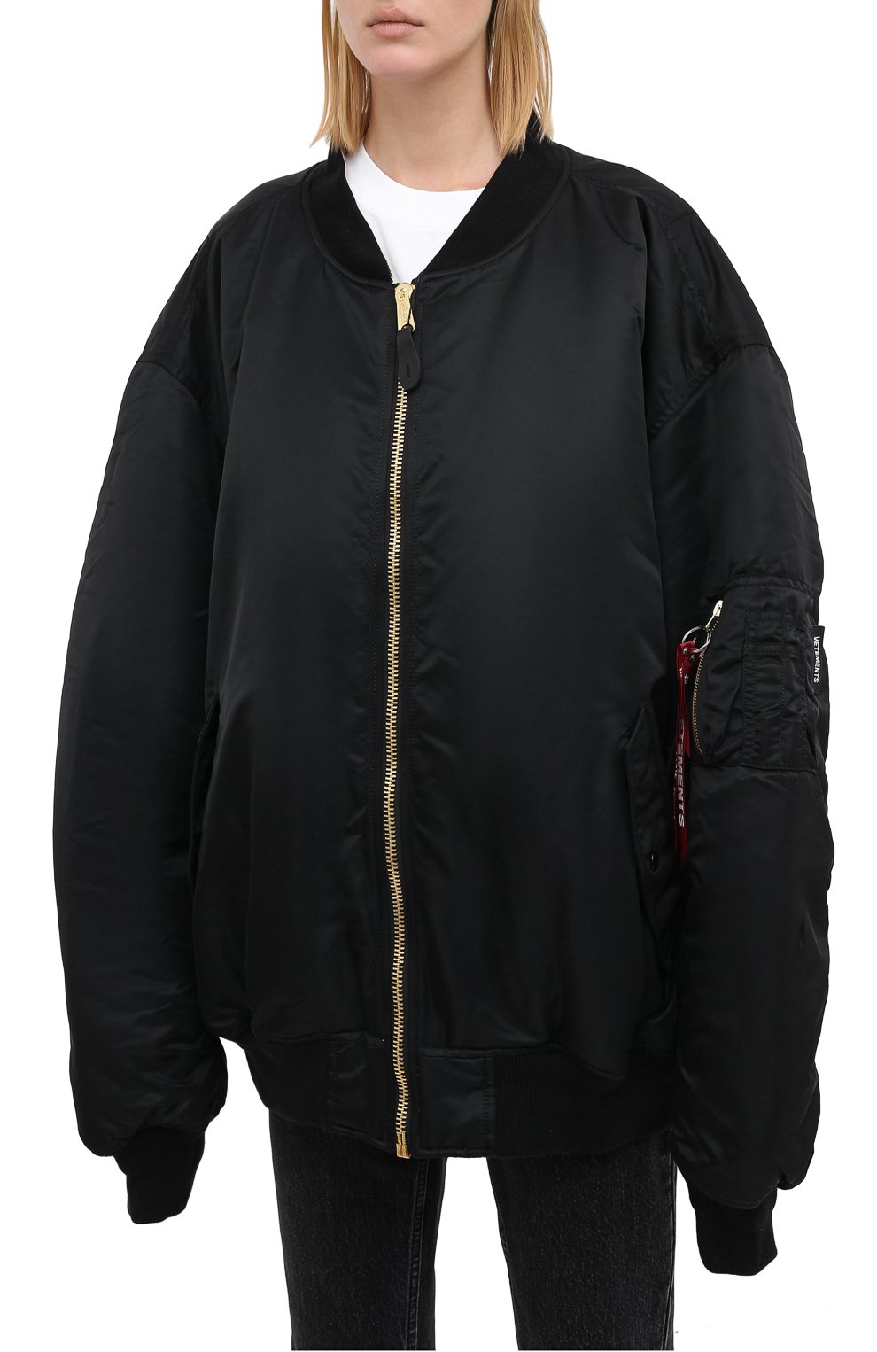 Двусторонний бомбер VETEMENTS, арт. WAH21JA001 1307/BLACK/WHITE, фото 4
