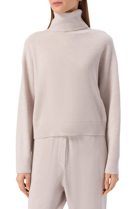 Свитер из шерсти и кашемира Brunello Cucinelli M16129313 Кремовый  M16129313 Фото 3