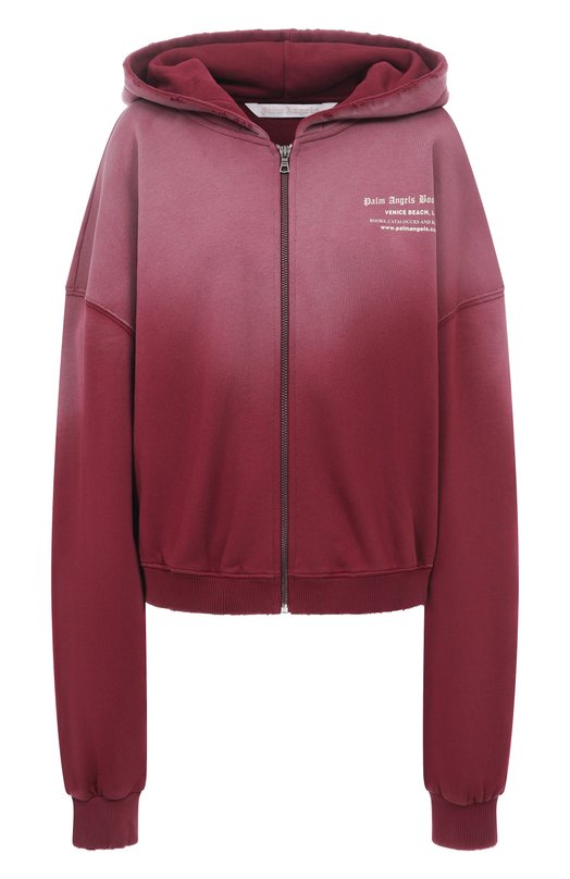 Хлопковая толстовка Palm Angels PWBE014F25FLE002 Бордовый PWBE014F25FLE002