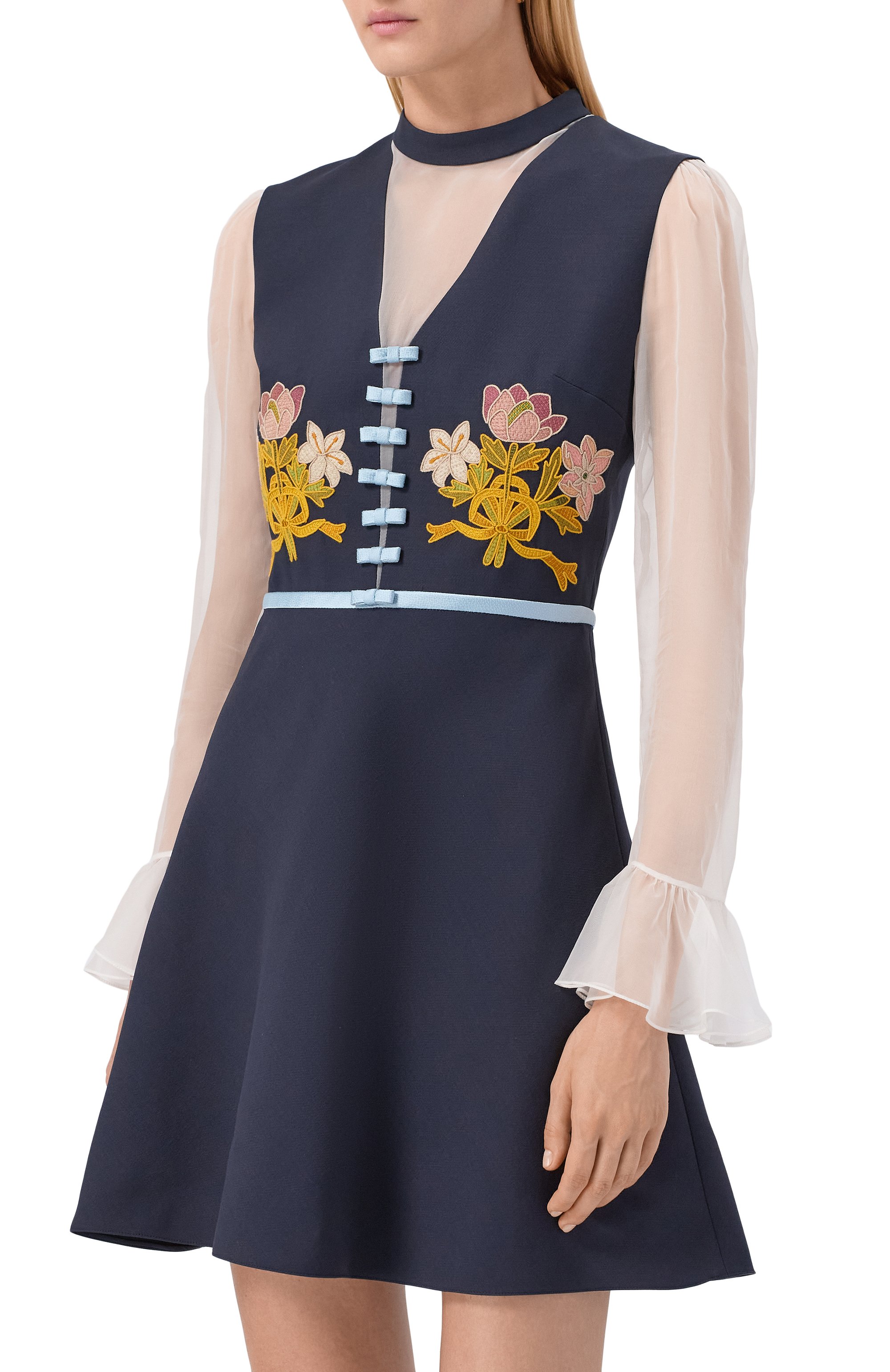 Платье из шерсти и шелка VALENTINO, арт. 7B3VADU11CF, фото 3