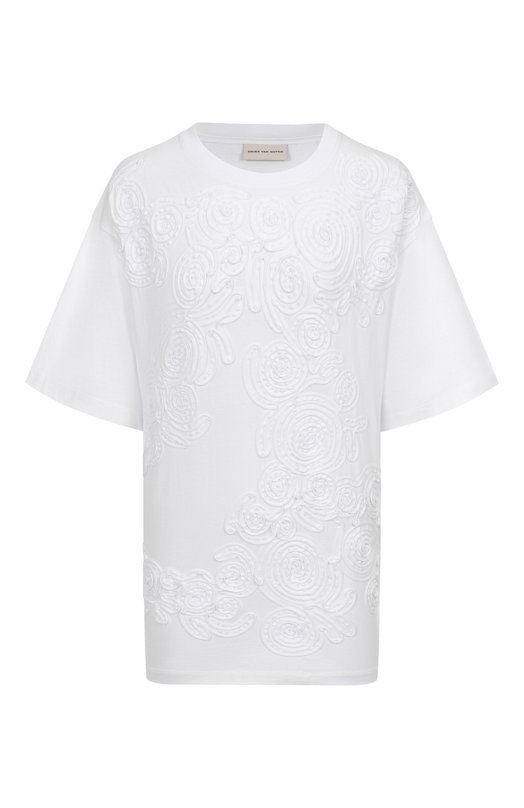 Хлопковая футболка Dries Van Noten 011119-2603-001 Белый 011119-2603-001