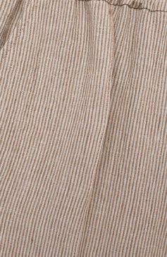 Детские льняные брюки BRUNELLO CUCINELLI бежевого цвета, арт. BH585P067B | Фото 3 (Случай: Повседневный; Материал сплава: Проставлено; Нос: Не проставлено; Материал подклада: Синтетический материал; Материал внешний: Лен)