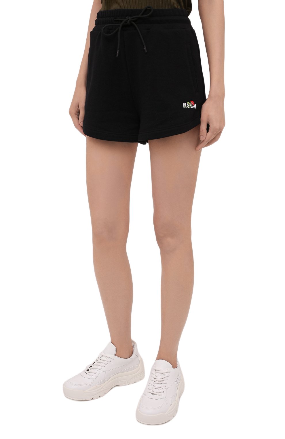 Хлопковые шорты MSGM черного цвета по цене 21350 руб., арт. 3141MDB61 217799, фото 3 Хлопковые шорты MSGM, арт. 3141MDB61 217799, фото 3