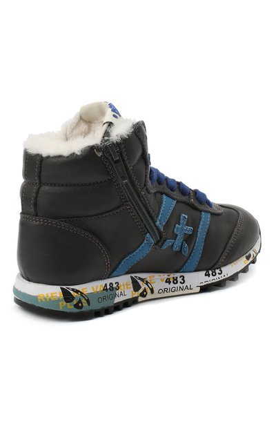 Высокие кроссовки PREMIATA WILL BE серого цвета по цене 25550 руб., арт. ADAM-M/M0081312/CHILD, фото 3 Высокие кроссовки PREMIATA WILL BE, арт. ADAM-M/M0081312/CHILD, фото 3