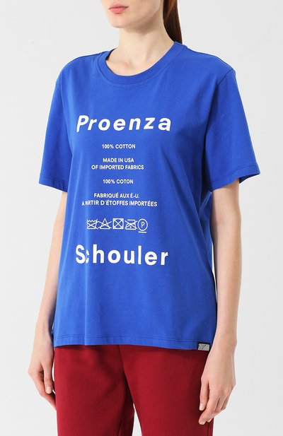 Хлопковая футболка с круглым вырезом  и принтом PROENZA SCHOULER, арт. WL1834098-JCP77, фото 3