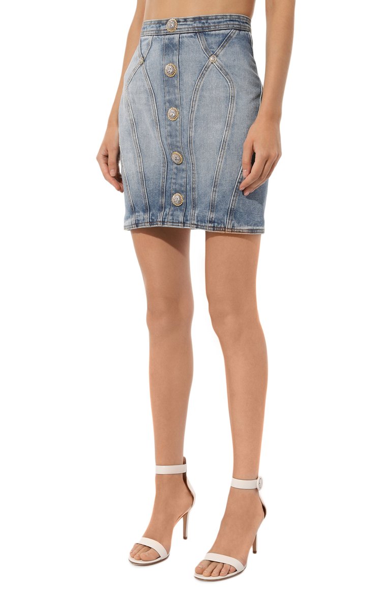 Джинсовая юбка BALMAIN, арт. DF1LBA22/DE53, фото 1