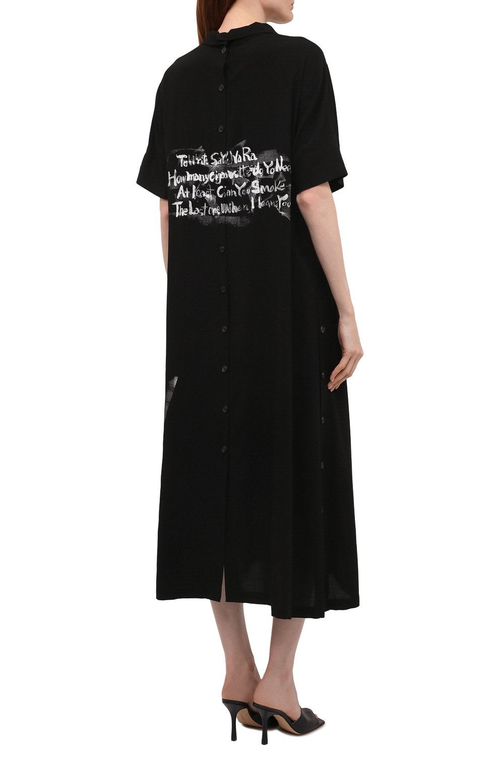 Платье из вискозы YOHJI YAMAMOTO черного цвета по цене 147500 руб., арт. ND-D07-201, фото 4 Платье из вискозы YOHJI YAMAMOTO, арт. ND-D07-201, фото 4