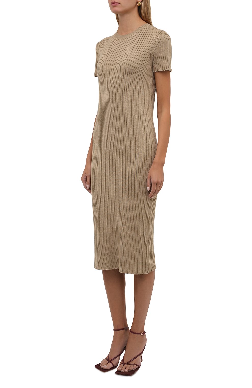 Платье из шерсти и шелка RALPH LAUREN бежевого цвета по цене 173000 руб., арт. 290845569, фото 3 Платье из шерсти и шелка RALPH LAUREN, арт. 290845569, фото 3