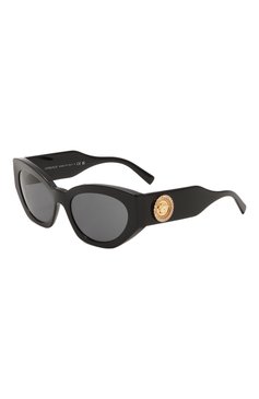 Женские солнцезащитные очки VERSACE черного цвета, арт. 4376B-GB1/87 | Фото 1 (Тип очков: С/з; Материал: Пластик; Нос: Не проставлено; Региональные ограничения белый список (Axapta Mercury): Не проставлено; Оптика Гендер: оптика-женское; Очки форма: Cat-eye)