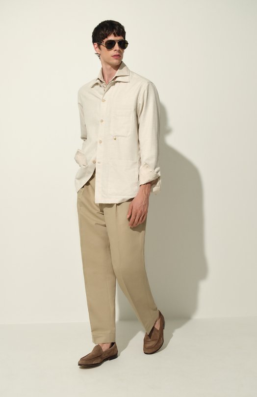 Рубашка из хлопка и шерсти Stefano Ricci SP007776/CTW02S Кремовый  SP007776/CTW02S Фото 7