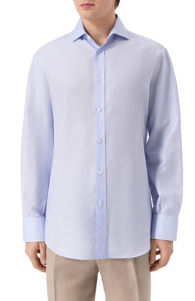 Рубашка из хлопка и льна BRUNELLO CUCINELLI, арт. MR6250028, фото 3