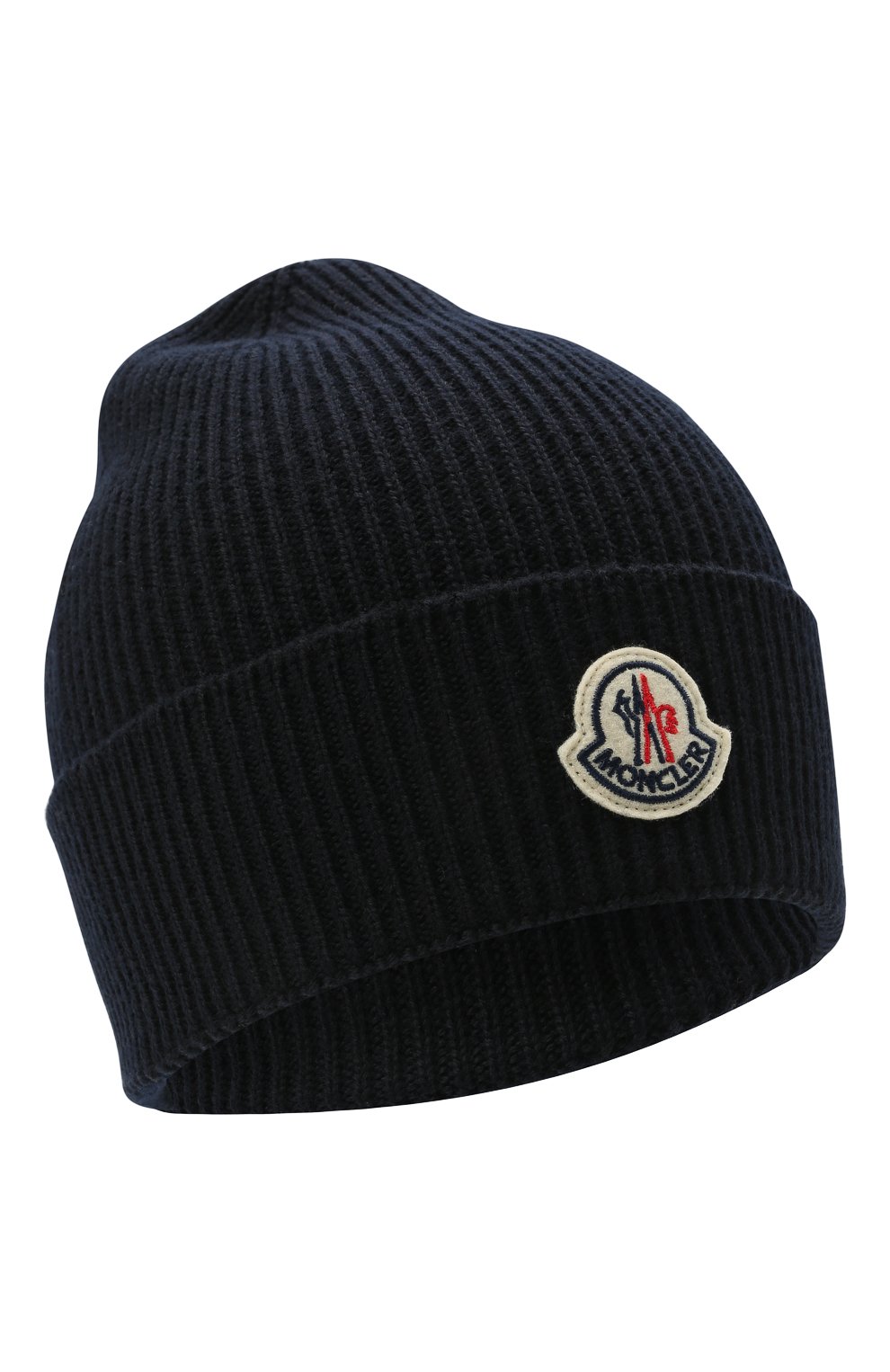 Шерстяная шапка MONCLER темно-синего цвета по цене 17900 руб., арт. G2-091-3B705-00-A9342, фото 1 Шерстяная шапка MONCLER, арт. G2-091-3B705-00-A9342, фото 1