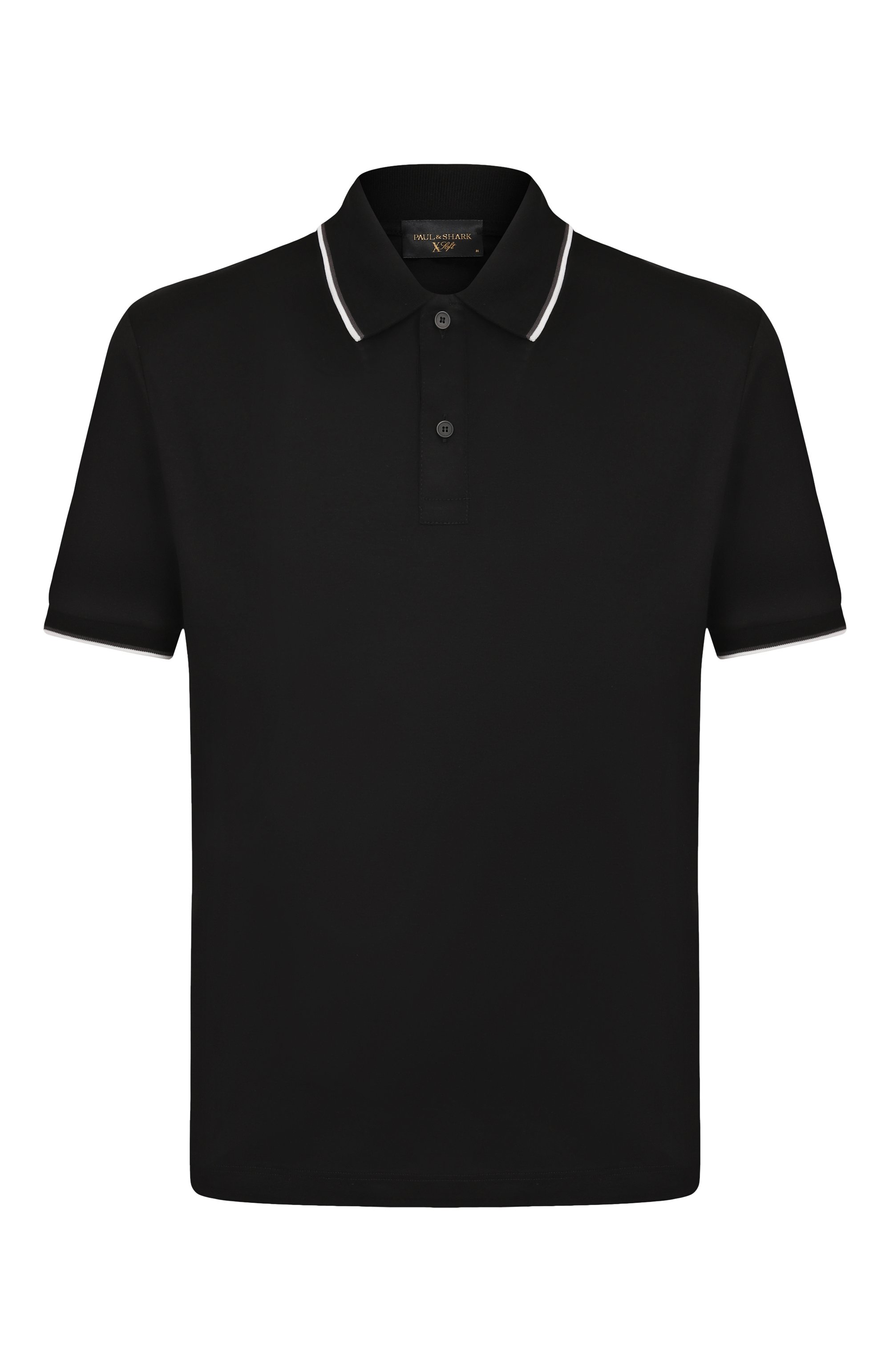 Поло из хлопка и лиоцелла PAUL&SHARK черного цвета по цене 29950 руб., арт. 15311711, фото 1 Поло из хлопка и лиоцелла PAUL&SHARK, арт. 15311711, фото 1