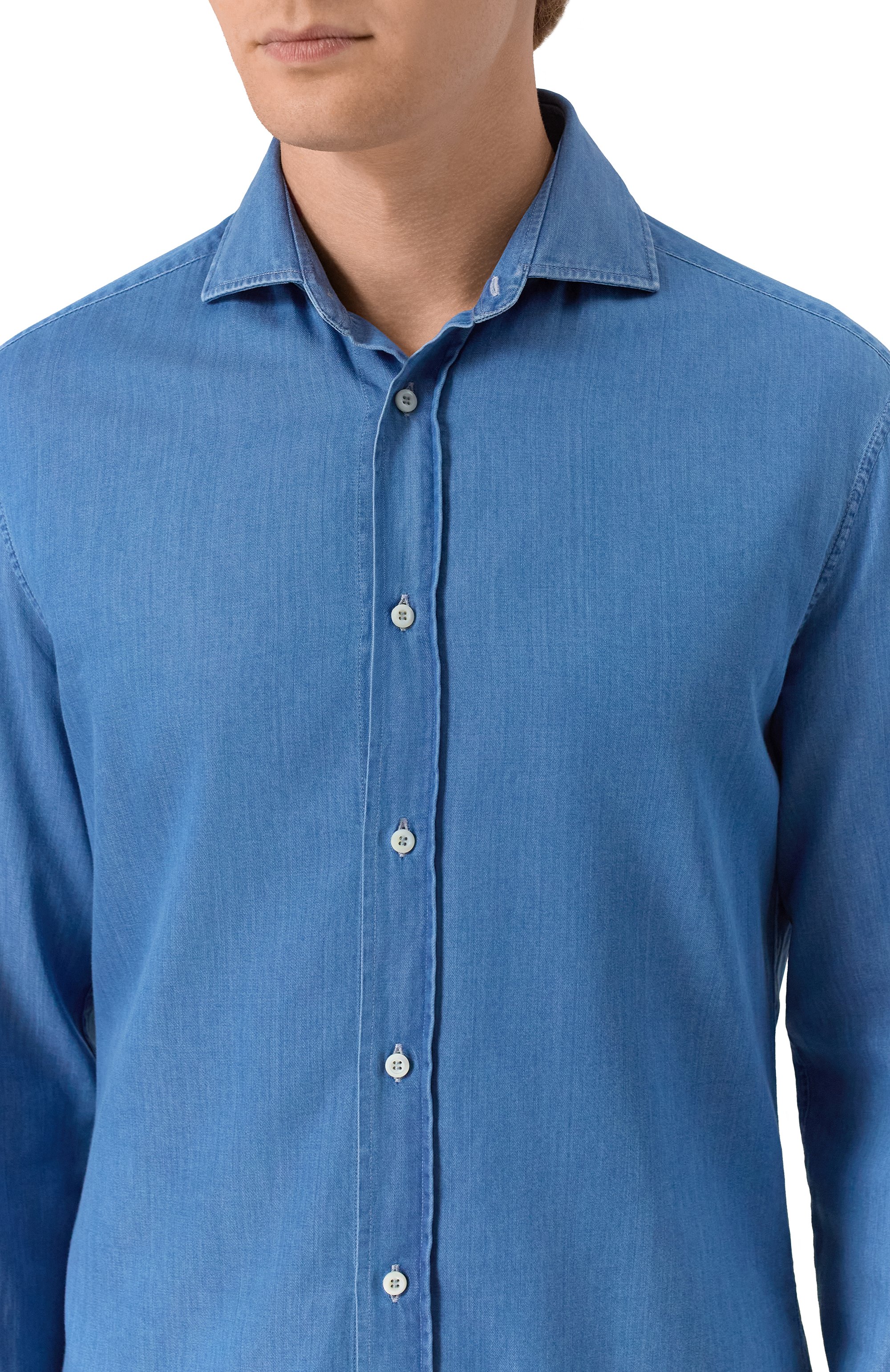 Джинсовая рубашка BRUNELLO CUCINELLI, арт. MR6831718, фото 5