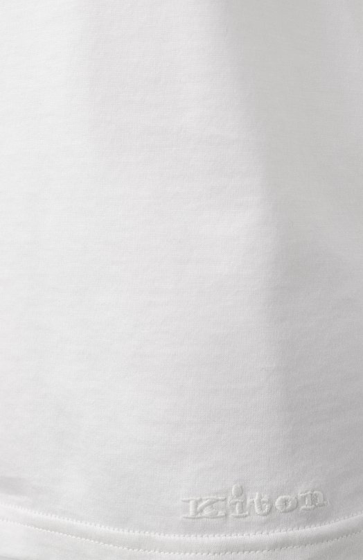 Футболка из шелка и хлопка Kiton D59418K0925F04 Белый  D59418K0925F04 Фото 6