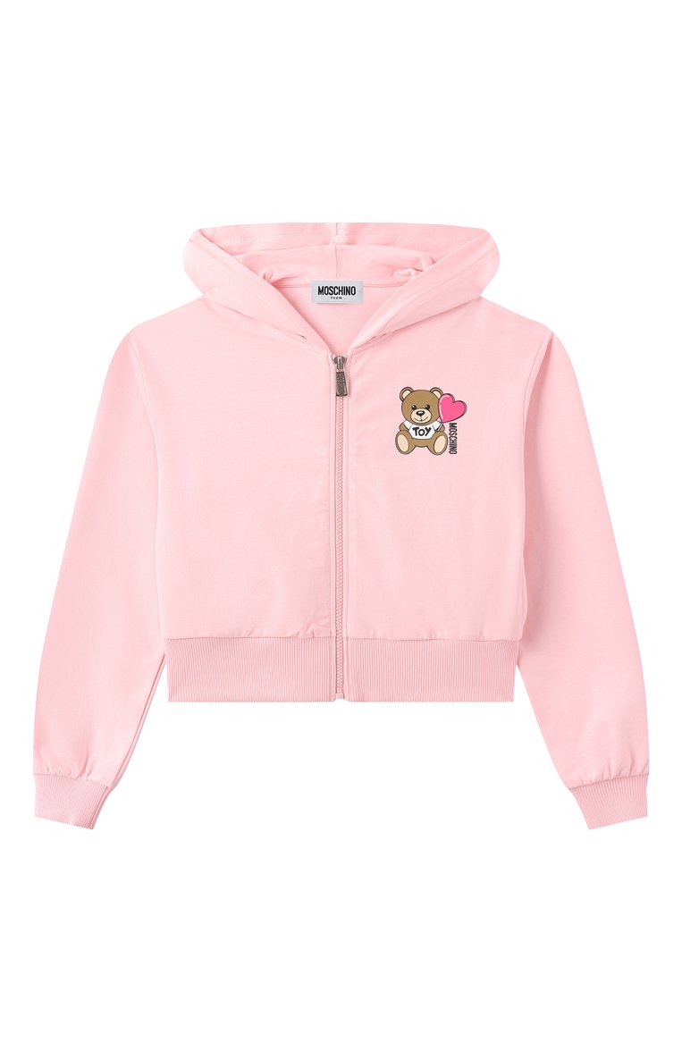 Детская комплект из толстовки и брюк MOSCHINO светло-розового цвета, арт. HDK033/LDA00/10-14 | Фото 2 (Рукава: Длинные; Драгоценные камни: Проставлено; Материал сплава: Проставлено; Девочки Кросс-КТ: Костюмы-спорт; Тематический товар: Teddy Bear; Материал внешний: Хлопок; Ростовка одежда: 10 - 11 лет | 140 - 146см, 16 лет | 164 см, 12 лет | 152 см)