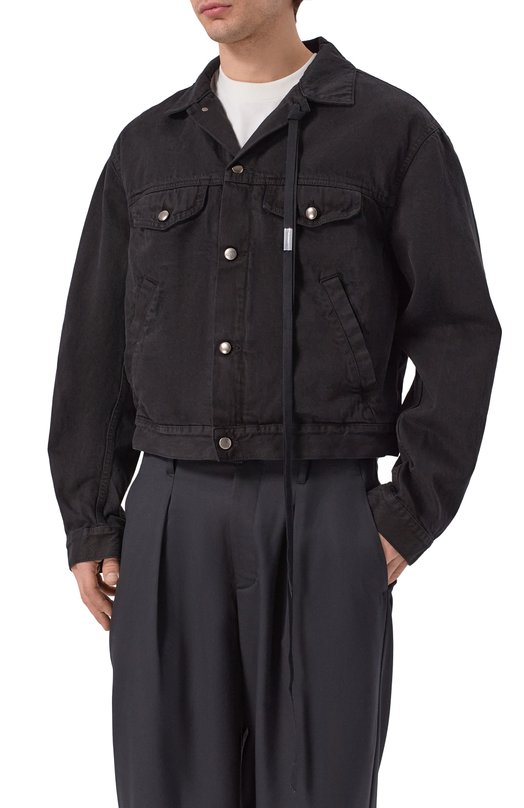 Джинсовая куртка Ann Demeulemeester B0012717/FA038 Чёрный  B0012717/FA038 Фото 3