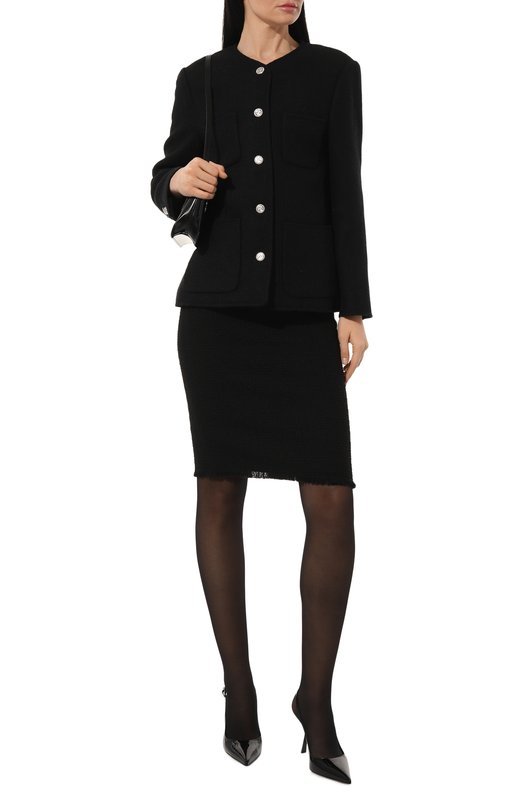 Шерстяная юбка Dolce & Gabbana F4CJCT/FMMHN Чёрный  F4CJCT/FMMHN Фото 2