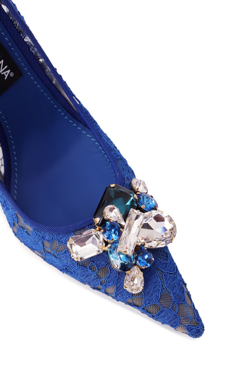 Женские текстильные туфли rainbow 105 DOLCE & GABBANA синего цвета, арт. CD1823/AQ074 | Фото 7 (Материал внутренний: Текстиль; Драгоценные камни: Проставлено; Материал сплава: Проставлено; Подошва: Плоская; Материал внешний: Текстиль; Каблук высота: Высокий; Каблук тип: Шпилька)