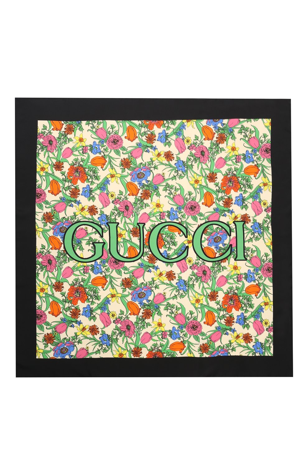 Шелковый платок GUCCI разноцветного цвета по цене 34500 руб., арт. 601239/3G001, фото 3 Шелковый платок GUCCI, арт. 601239/3G001, фото 3
