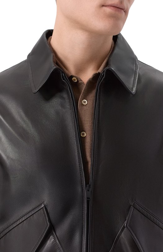 Кожаный бомбер MVST 54205/48-56 Чёрный  54205/48-56 Фото 5