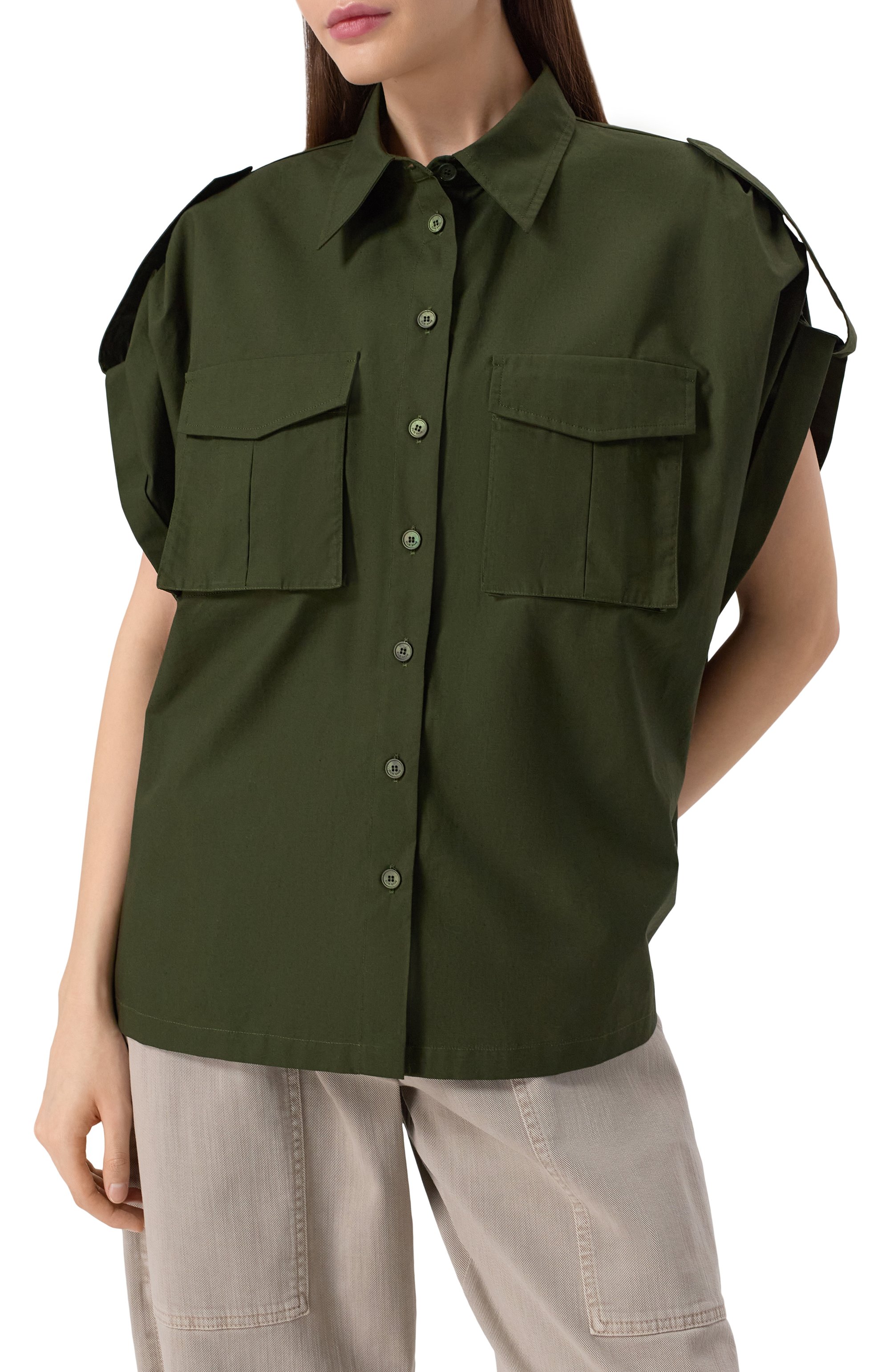 Хлопковая рубашка ELIE SAAB, арт. SH089NS25/P0009, фото 3