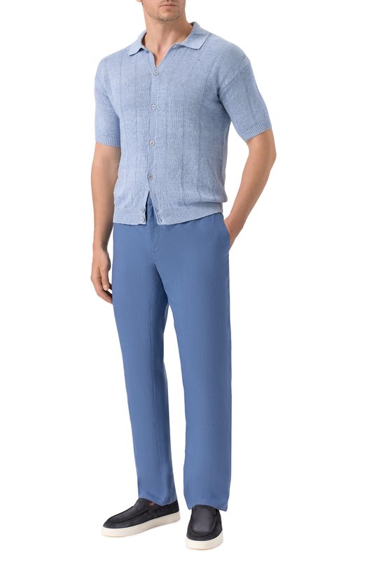 Льняные брюки Zilli CP201CM0800VZGM00 Голубой  CP201CM0800VZGM00 Фото 2