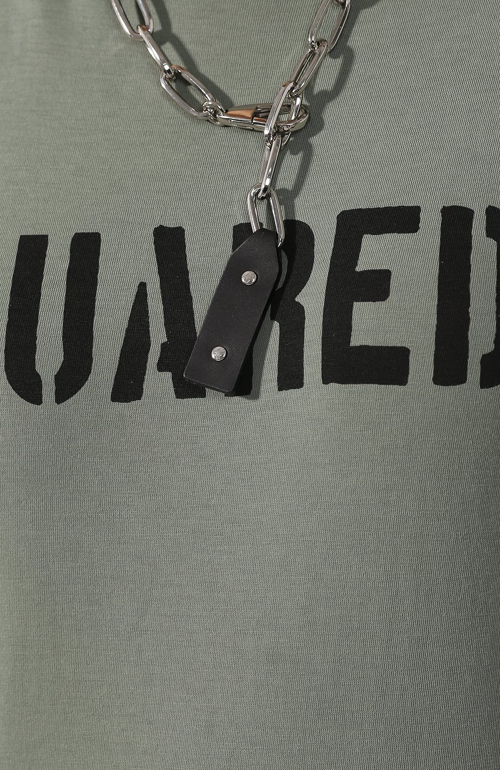 Хлопковая футболка DSQUARED2 хаки цвета по цене 42500 руб., арт. S75CU0958/S21600, фото 5 Хлопковая футболка DSQUARED2, арт. S75CU0958/S21600, фото 5