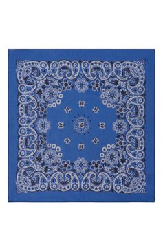 Мужской шелковый платок SARTORIO темно-синего цвета, арт. SP0CH/SX689916 | Фото 3 (Материал: Текстиль, Шелк; Материал сплава: Проставлено; Нос: Не прост�авлено)
