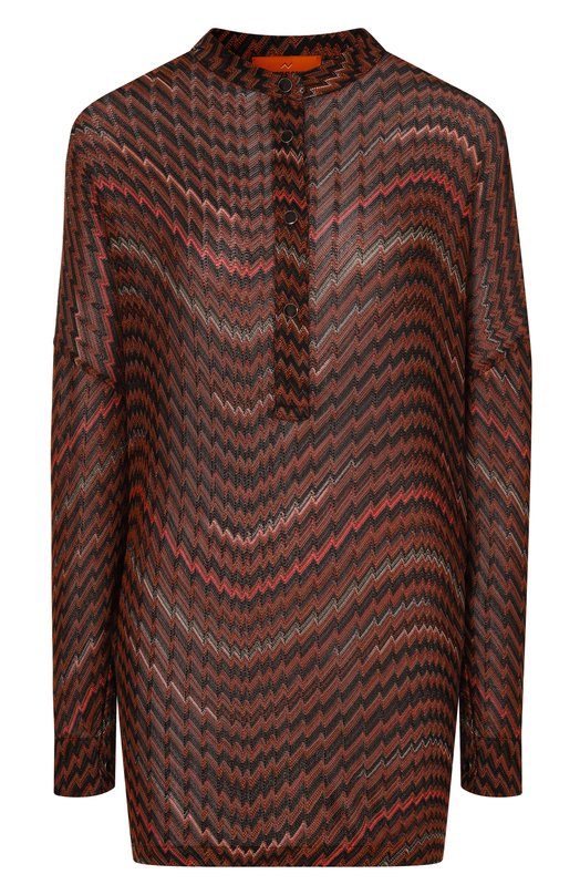 Блузка из вискозы и хлопка Missoni DS25WJ0F/BC005D Коричневый DS25WJ0F/BC005D