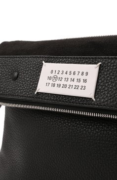 Мужская кожаная сумка  MAISON MARGIELA черного цвета, арт. S35WG0224/P4479 | Фото 3 (Ремень/цепочка: На ремешке; Материал: Натуральная кожа; Размер: medium; Драгоценные камни: Проставлено; Нос: Не проставлено; Материал сплава: Проставлено)
