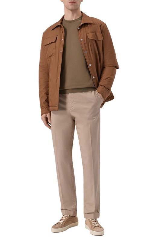 Хлопковый джемпер Kiton UMKXX37K356 Коричневый  UMKXX37K356 Фото 2