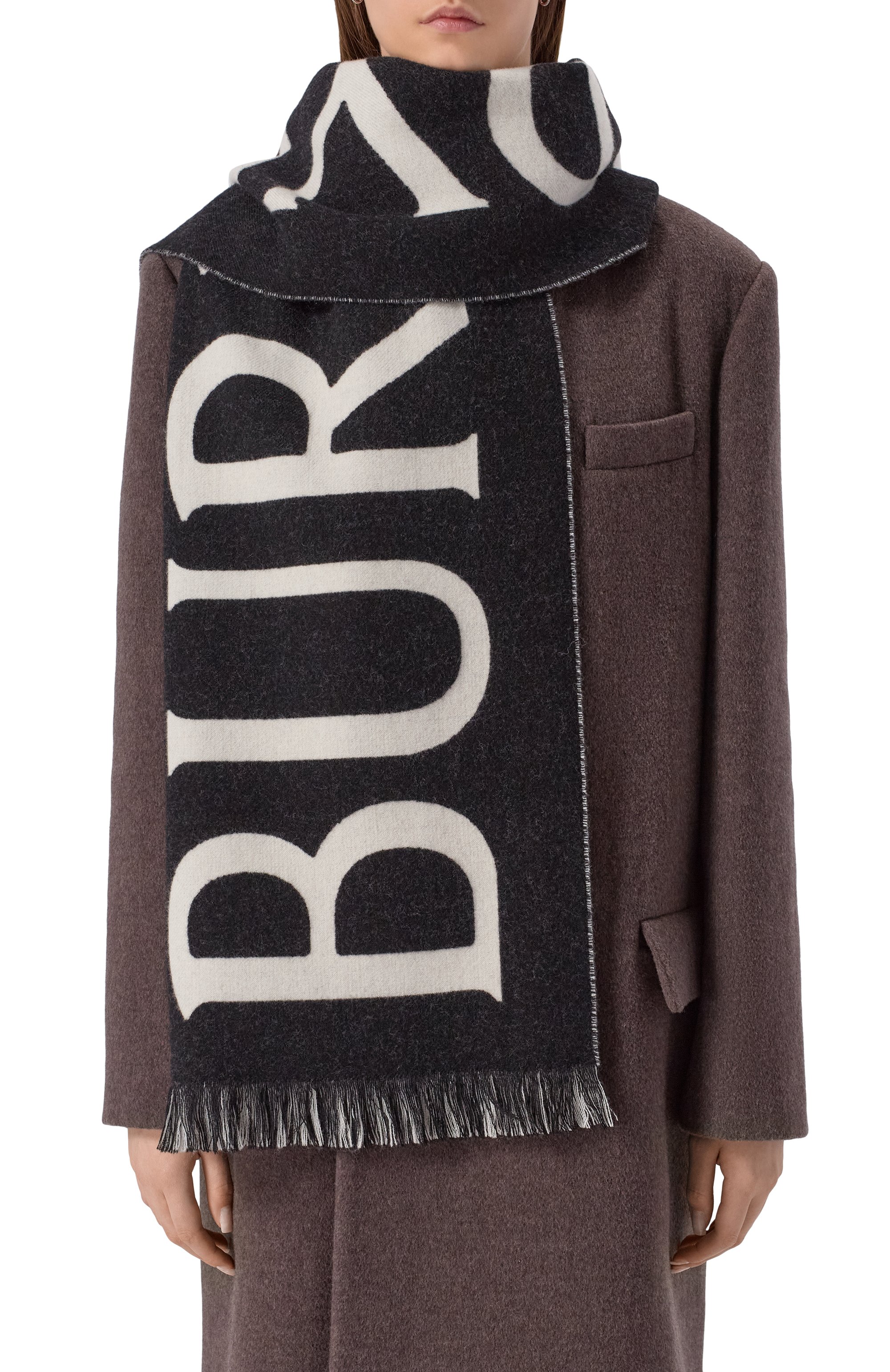 Шерстяной шарф BURBERRY, арт. 8109563, фото 2