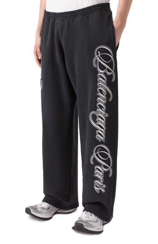 Хлопковые брюки Balenciaga 846917/TTVM8 Чёрный  846917/TTVM8 Фото 3