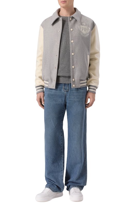 Бомбер из шерсти и кашемира Balmain FH0TFA71/MH95 Серый  FH0TFA71/MH95 Фото 2